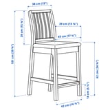 EKEDALEN Silla alta, café oscuro/Orrsta gris claro, 62 cm