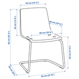 EKEDALEN / TOBIAS Mesa y 6 sillas, café oscuro/azul, 180/240 cm