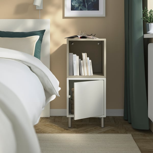 EKET Combinación de gabinete con patas, blanco/beige, 35x35x80 cm