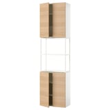 ENHET Combinación de almacenamiento, blanco/efecto roble, 61x32x229 cm