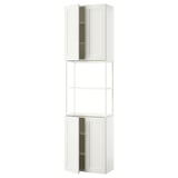 ENHET Combinación de almacenamiento, blanco/marco blanco, 61x32x229 cm