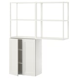 ENHET Combinación de almacenamiento, blanco/marco blanco, 122x32x152 cm