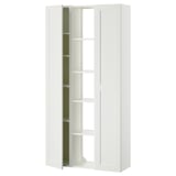 ENHET Combinación de almacenamiento, blanco/marco blanco, 91x32x183 cm