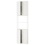 ENHET Combinación de almacenamiento, blanco/marco blanco, 61x17x229 cm