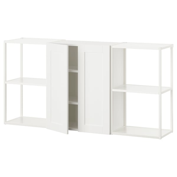 ENHET Combinación de almacenamiento, blanco/marco blanco, 152x32x76 cm