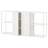 ENHET Combinación de almacenamiento, blanco/marco blanco, 152x32x76 cm