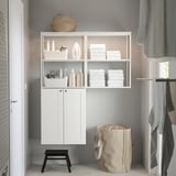 ENHET Combinación de almacenamiento, blanco/marco blanco, 122x32x152 cm