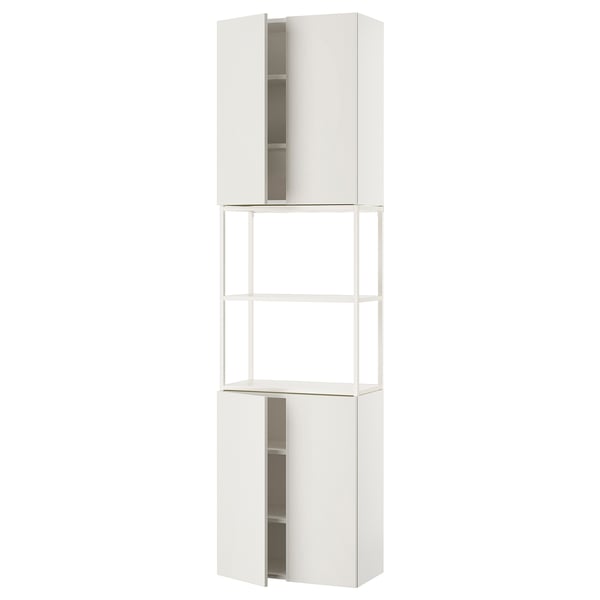 ENHET Combinación de almacenamiento, blanco, 61x32x229 cm