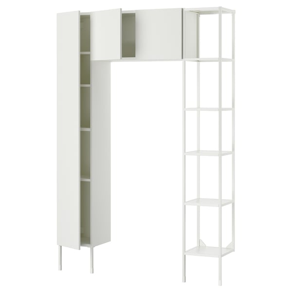 ENHET Combinación de almacenamiento, blanco, 137x32x203 cm