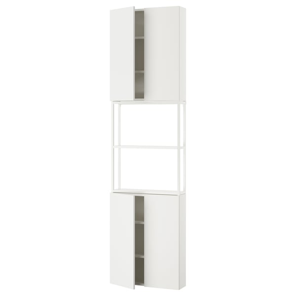 ENHET Combinación de almacenamiento, blanco, 61x17x229 cm