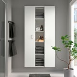 ENHET Combinación de almacenamiento, blanco, 91x32x183 cm