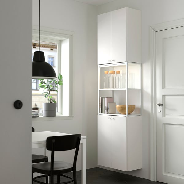 ENHET Combinación de almacenamiento, blanco, 61x32x229 cm