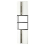 ENHET Combinación de almacenamiento, carbón/blanco, 61x17x229 cm