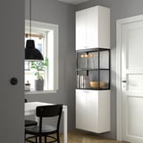 ENHET Combinación de almacenamiento, carbón/blanco, 61x32x229 cm