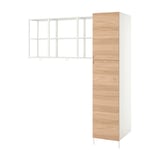 ENHET Combinación de lavandería, blanco/efecto roble, 198x62.9x214.6 cm