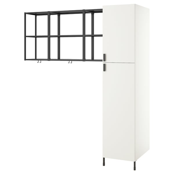 ENHET Combinación de lavandería, carbón/blanco, 198x62.9x214.6 cm