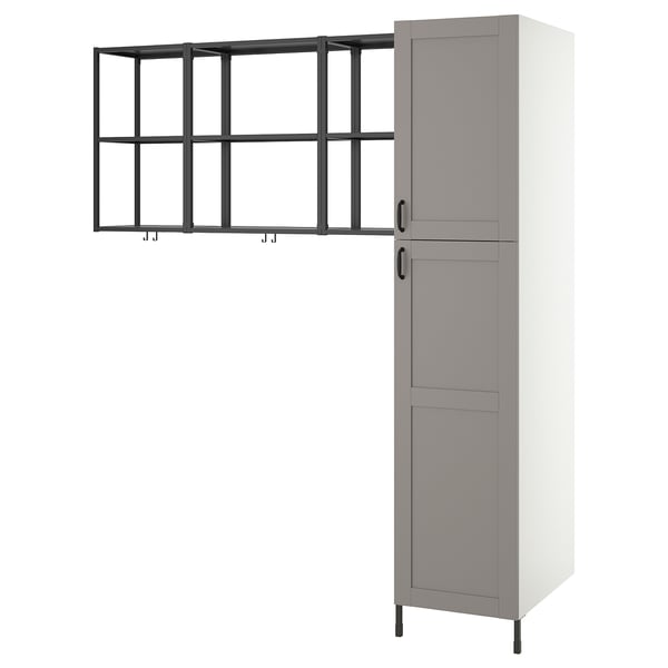 ENHET Combinación de lavandería, carbón/marco gris, 198x62.9x214.6 cm