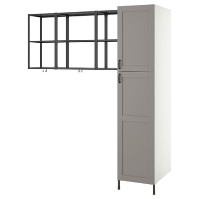ENHET Combinación de lavandería, carbón/marco gris, 198x62.9x214.6 cm