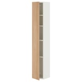 ENHET Gabinete alto 1 puerta c/estantes, blanco/efecto roble, 30x32x183 cm