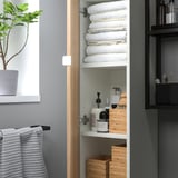 ENHET Gabinete alto 1 puerta c/estantes, blanco/efecto roble, 30x32x183 cm