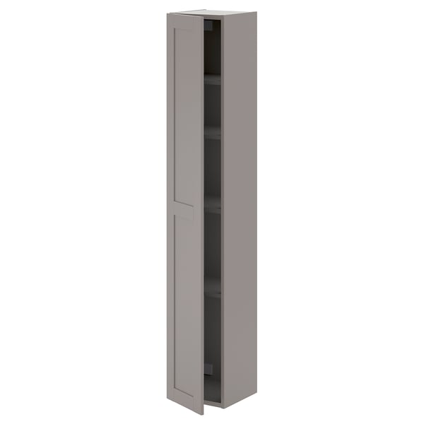 ENHET Gabinete alto 1 puerta c/estantes, gris/gris Estructura, 30x32x183 cm