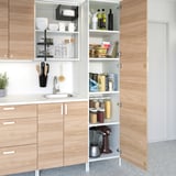 ENHET Gabinete alto con 2 puertas, blanco/efecto roble, 45.7x62.9x203.2 cm