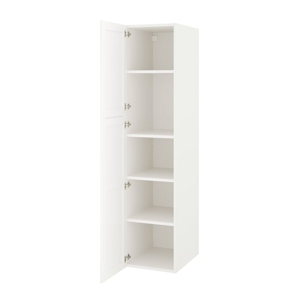ENHET Gabinete alto con 2 puertas, blanco/marco blanco, 45.7x62.9x203.2 cm