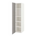 ENHET Gabinete alto con 2 puertas, blanco/marco gris, 45.7x62.9x203.2 cm