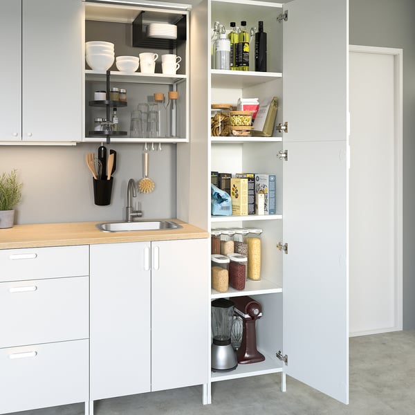 ENHET Gabinete alto con 2 puertas, blanco, 45.7x62.9x203.2 cm