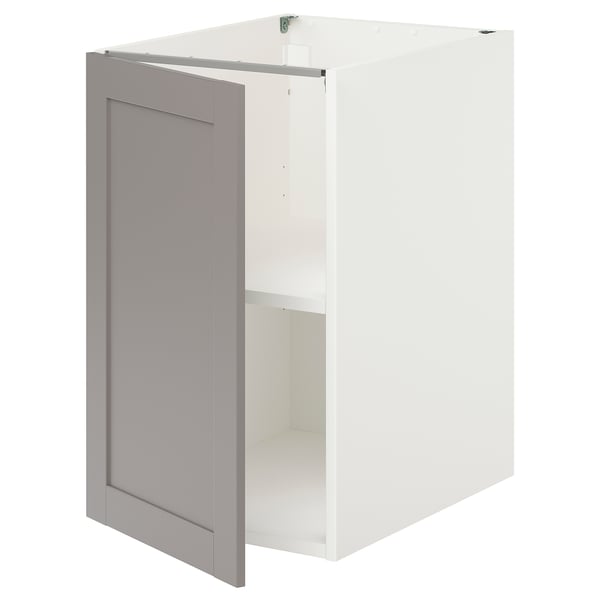 ENHET Gabinete bajo c/estante 1 puerta, blanco/gris Estructura, 46x63x76 cm