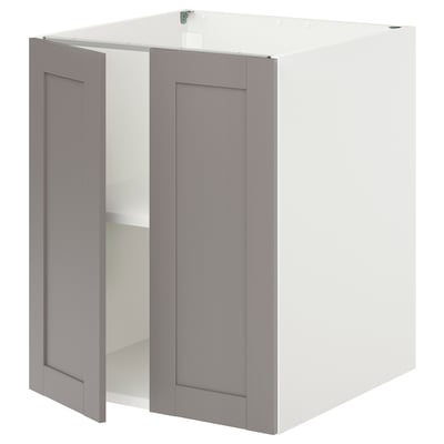 ENHET Gabinete bajo c/estante 1 puerta, blanco/gris Estructura, 61x63x76 cm