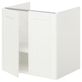 ENHET Gabinete bajo p/lavabo c/2 puertas, blanco/blanco Estructura, 61x48x61 cm