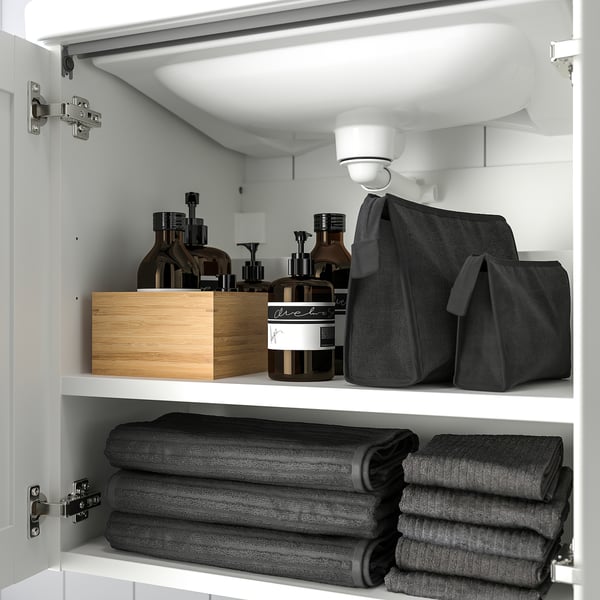 ENHET Gabinete bajo p/lavabo c/2 puertas, blanco/blanco Estructura, 61x48x61 cm