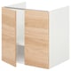 ENHET Gabinete bajo p/lavabo c/2 puertas, blanco/efecto roble, 61x48x61 cm