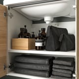ENHET Gabinete bajo p/lavabo c/2 puertas, blanco/efecto roble, 61x48x61 cm
