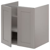 ENHET Gabinete bajo p/lavabo c/2 puertas, gris/gris Estructura, 61x48x61 cm