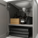 ENHET Gabinete de pared 1 prta c/espejo, gris/gris Estructura, 46x17x76 cm