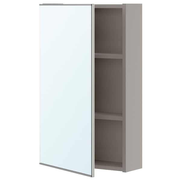 ENHET Gabinete de pared 1 prta c/espejo, gris, 46x17x76 cm