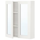 ENHET Gabinete de pared 2 prtas c/espejo, blanco/blanco Estructura, 61x17x76 cm