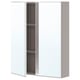 ENHET Gabinete de pared 2 prtas c/espejo, gris, 61x17x76 cm
