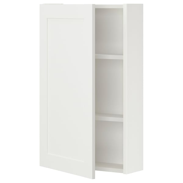 ENHET Gabinete de pared con 1 puerta, blanco/blanco Estructura, 46x17x76 cm