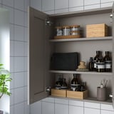 ENHET Gabinete de pared con 2 puertas, gris/gris Estructura, 61x17x76 cm