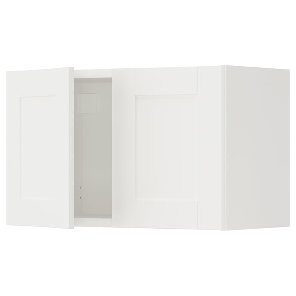 ENHET Gabinete de pared con puertas, blanco/blanco Estructura, 61x32x38 cm