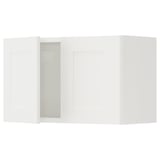 ENHET Gabinete de pared con puertas, blanco/blanco Estructura, 61x32x38 cm