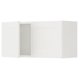 ENHET Gabinete de pared con puertas, blanco/blanco Estructura, 76x32x38 cm