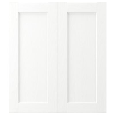 ENKÖPING Puerta de gabinete esquina, 2 pzas, blanco efecto madera, 33x76 cm