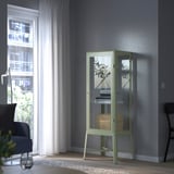 FABRIKÖR Vitrina, gris-verde claro, 57x150 cm