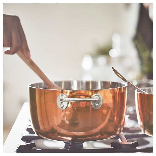 FINMAT Olla con tapa, cobre/ac inox, 3 l