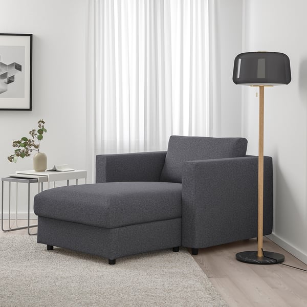 FINNALA Chaise-longue, Gunnared gris intermedio