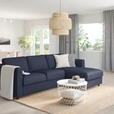 FINNALA Sofá 3 asientos con chaise, Orrsta negro-azul